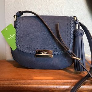 Kate Spade blue leather crossbody NWT